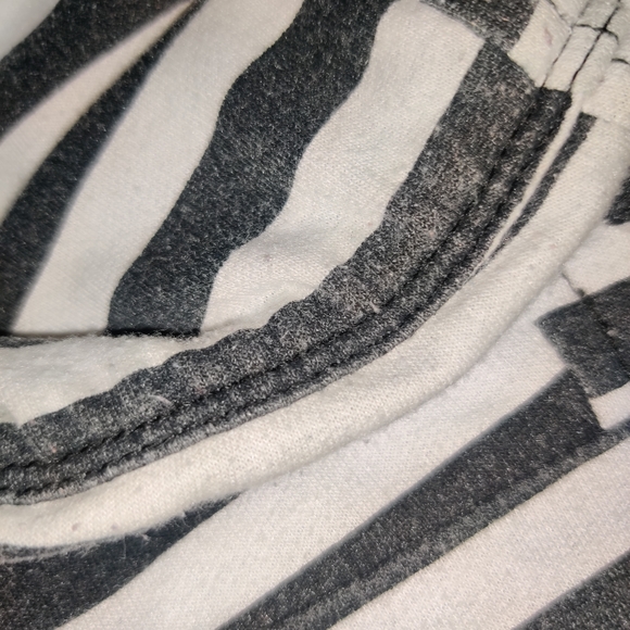 Striped Summer Sun Dress Midi Knee Length Pockets belt loops - Picture 11 of 12